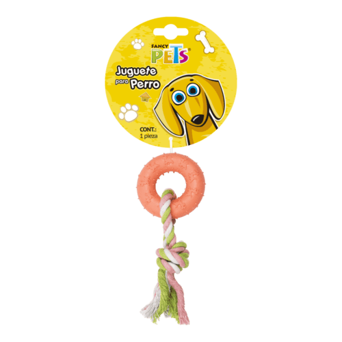Fancy Pets - Juguete Masticable para Perros Aro con Cuerda