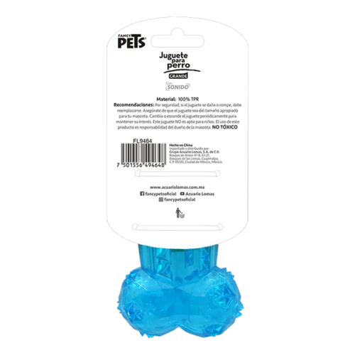 FL9464_C_1 Fancy Pets - Juguete para Perro Hueso Prisma con Sonido