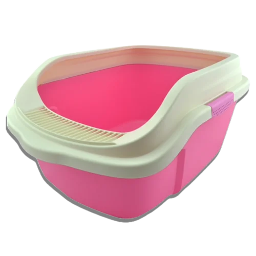 arenero-con-rejilla-rosa Sunny Pets - Arenero para Gatos con Rejilla para Limpieza de Patas