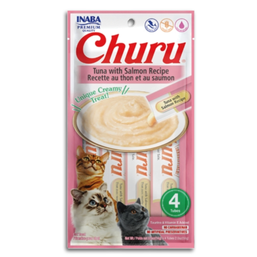 Consiente a tu minino con los deliciosos tubos saludables de Churu, Premios que harán feliz a tu gatito por su sabor y su nutrición.