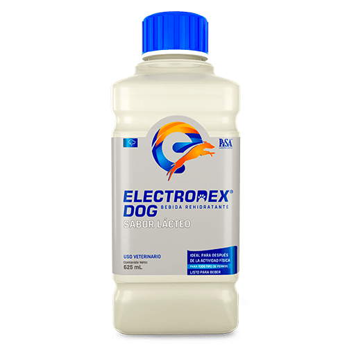 Bebida rehidratante para perro adultos y cachorros, sabor lácteo ELECTRODEX DOG es una bebida rehidratante para perros adultos y cachorros
