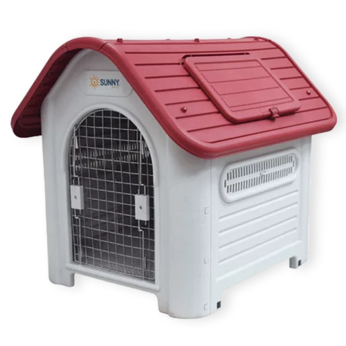 Sunny - Casa para Perro con Teja y Puerta Metálica