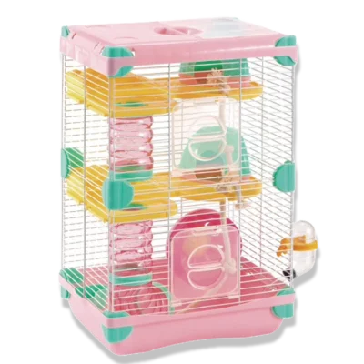 Jaula para Hamster Color Rosa de 2 pisos