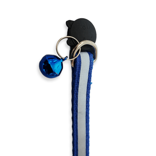 Collar para gato con Cascabel Color Azul con Bandas Reflejantes
