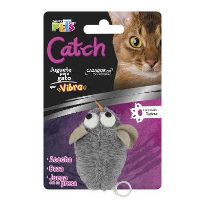 Juguete para gato raton con vibración de la línea catch, está diseñado para saciar el instinto cazador de tu gato, que como depredador se encuentra siempre al acecho. El movimiento llamará más su atención.