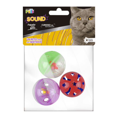 Pelotas para gato de plástico con cascabel