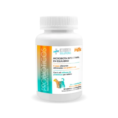 Medical Solutions - Probioticos Tabletas Masticables para Perros y Gatos